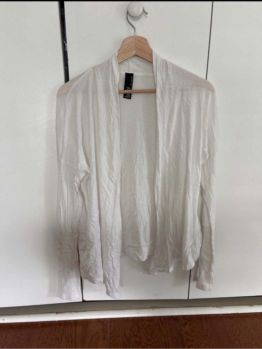 Lightweight Open Front White Cardigan